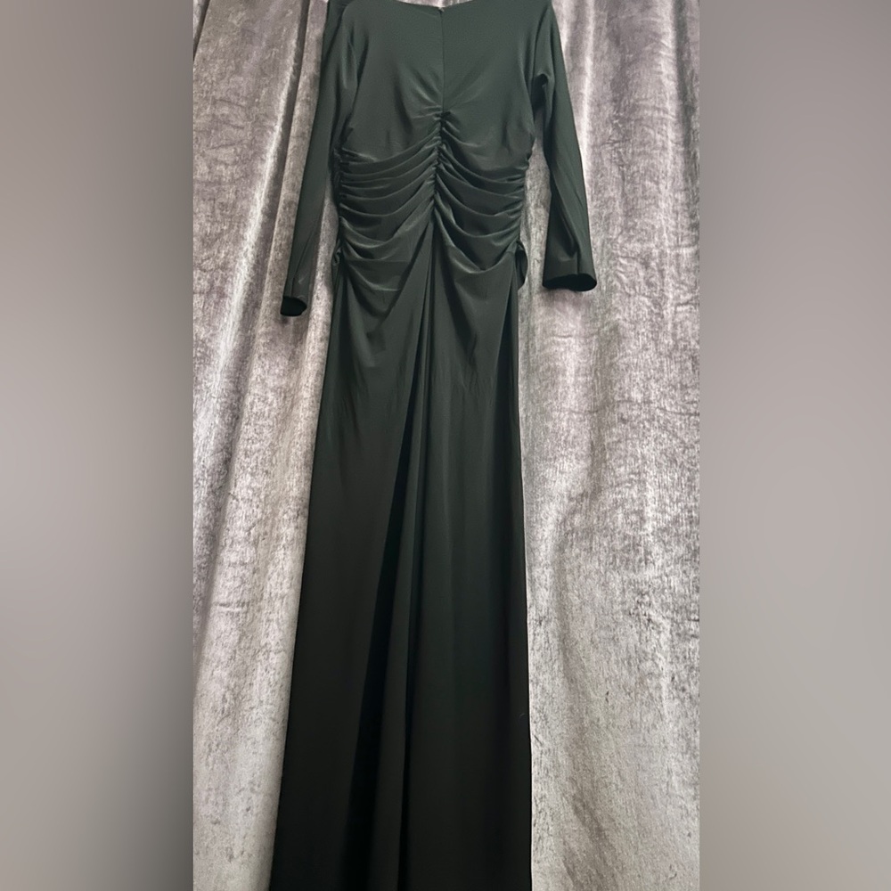 Norma Kamali Women's V Neck Longsleeve Shirred Waist Jumpsuit - Picture 10 of 16